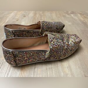 Toms Multicolored Confetti Glitter Slip-ons Size 8.5
